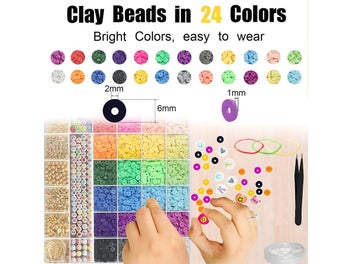 Listing 4 of 7 for Clay Beads Bracelet Making Kit Flat Beads For DIY Bracelet Jewelry