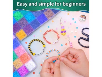 Listing 5 of 7 for Clay Beads Bracelet Making Kit Flat Beads For DIY Bracelet Jewelry