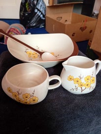 Listing 1 of 10 for Carlton Ware Art Deco "Mimosa" Hand Painted Soup Set
