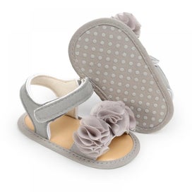Listing 4 of 5 for Baby Girls Sparkly Flower Sandals Premium Soft Anti-Slip Cotton Sole Infant S