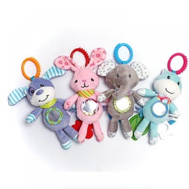 Listing 3 of 3 for Baby Hanging Rattle Squeaky Toy Animal Ring Plush Stroller Infant Bed Crib Tr