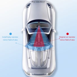 Listing 3 of 7 for Adjustable Baby Car Mirror with Suction Cup & Clip, Black