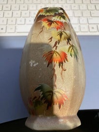 Listing 1 of 4 for Hand painted vase: Autumnal leaves design