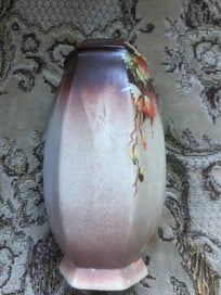 Listing 3 of 4 for Hand painted vase: Autumnal leaves design