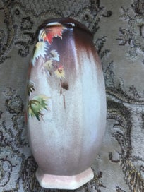 Listing 4 of 4 for Hand painted vase: Autumnal leaves design