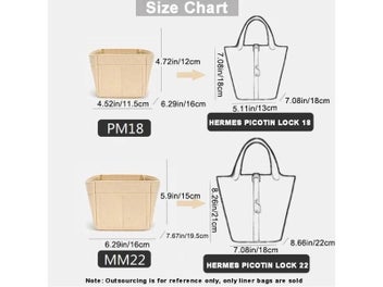 Listing 3 of 9 for For H Picotin18 22 26 Felt Cloth Insert Bag Organizer Makeup Bucket Organizer