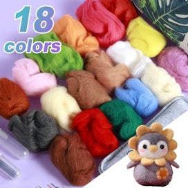 Listing 2 of 10 for Needle Felting Kit Colorful Needle Felting Starter Kit Complete Felting Wool