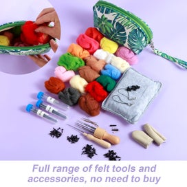 Listing 3 of 10 for Needle Felting Kit Colorful Needle Felting Starter Kit Complete Felting Wool