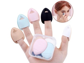 Listing 3 of 10 for 5/10Pcs Mini Finger Puff Foundation Small Air Cushion Powder Sponge Face