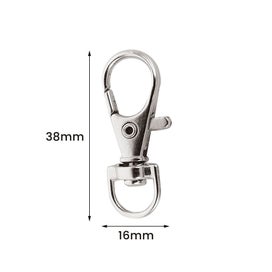 Listing 2 of 13 for 25/50/75/100pcs Swivel Lobster Clasp Clips Hook Alloy Key Ring Split Keychain