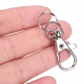 Listing 7 of 13 for 25/50/75/100pcs Swivel Lobster Clasp Clips Hook Alloy Key Ring Split Keychain