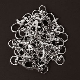 Listing 11 of 13 for 25/50/75/100pcs Swivel Lobster Clasp Clips Hook Alloy Key Ring Split Keychain