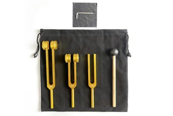 Listing 2 of 7 for 3Pcs Aluminum Tuning Forks Set 128Hz 256Hz 512Hz for Sound Healing Yoga -Gold