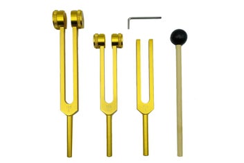 Listing 3 of 7 for 3Pcs Aluminum Tuning Forks Set 128Hz 256Hz 512Hz for Sound Healing Yoga -Gold