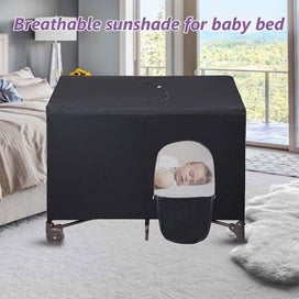 Listing 3 of 12 for Blackout Crib Cover Travel Baby Bed Tent Cot Canopy Shade