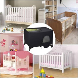 Listing 9 of 12 for Blackout Crib Cover Travel Baby Bed Tent Cot Canopy Shade