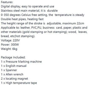 Listing 12 of 12 for Hot Foil Stamping Machine 10x13cm Digital Embossing Bronzing Paper Holder