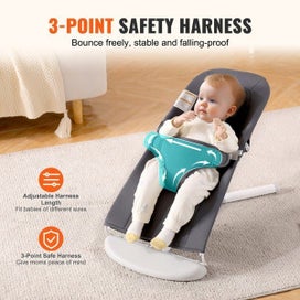 Listing 4 of 10 for Baby Bouncer Folding Bouncer Seat Chair for Babies with 2 Reclining Angles