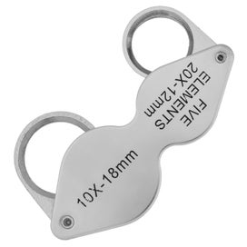 Listing 3 of 5 for 10x 18mm + 20x 12mm Eye Glass Loupe W/ Case Eyeglass Magnifier Magnifying Lens