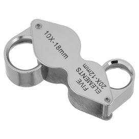 Listing 5 of 5 for 10x 18mm + 20x 12mm Eye Glass Loupe W/ Case Eyeglass Magnifier Magnifying Lens