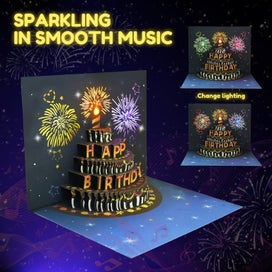 Listing 5 of 11 for Birthday Cards Lights and Sound Pop up Happy Birthday Card Fireworks Birthday