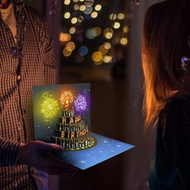 Listing 8 of 11 for Birthday Cards Lights and Sound Pop up Happy Birthday Card Fireworks Birthday