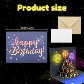 Listing 6 of 11 for Birthday Cards Lights and Sound Pop up Happy Birthday Card Fireworks Birthday