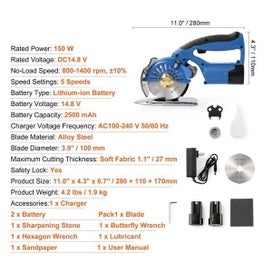 Listing 7 of 12 for New Fabric Cutter 5-Speed Cordless Electric Rotary Fabric Cutting Machine