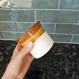 Listing 2 of 5 for Crown Lynn retro striped sugar jar