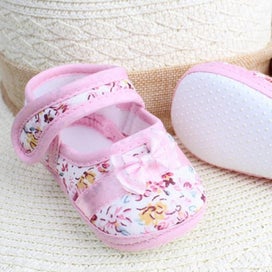 Listing 4 of 5 for Newborn Girl Shoes, Floral Bowknot Soft Soled Crib Shoes Non-Slip Infant Dres