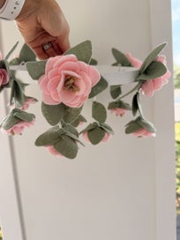 Listing 2 of 7 for Pottery barn kids wooden mobile arm and floral musical mobile #2