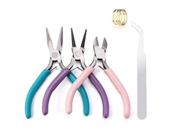 Listing 1 of 9 for Portable Three-color Metal Pliers Tool Set Jewelry-making Tools Round-mouth