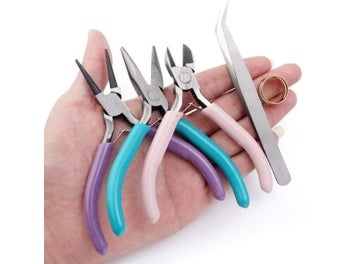 Listing 3 of 9 for Portable Three-color Metal Pliers Tool Set Jewelry-making Tools Round-mouth