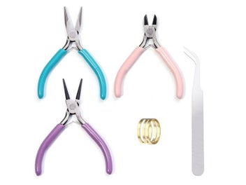 Listing 5 of 9 for Portable Three-color Metal Pliers Tool Set Jewelry-making Tools Round-mouth