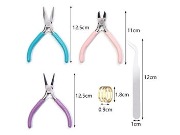 Listing 7 of 9 for Portable Three-color Metal Pliers Tool Set Jewelry-making Tools Round-mouth