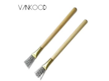 Listing 1 of 9 for 2Pcs Wooden Handle Thick/Thin Iron Wire Brush Clay Tool For Making Clay Doll
