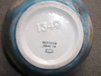 Listing 12 of 12 for Beswick Mid Century Flower vase bowl Turquoise interior 1950's