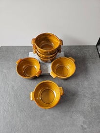 Listing 3 of 9 for Six Crown Lynn? Honey Glaze Individual Soup Bowls or Ramekins. Stamped 1143.