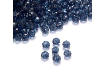 Listing 3 of 10 for Cicifu Dark Blue 3/4/6mm 120pcs Rondelle Austria Faceted Crystal Glass Beads