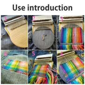 Listing 4 of 7 for Weaving Loom Kit Mini Darning Loom Convenient 14 Hooks Small Weaving Loom Mac