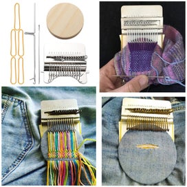 Listing 5 of 7 for Weaving Loom Kit Mini Darning Loom Convenient 14 Hooks Small Weaving Loom Mac
