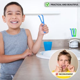 Listing 4 of 7 for 10Pcs Dental Floss Holder Y Shape Plastic Dental Floss Rack Reusable Floss Pi