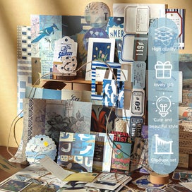Listing 8 of 10 for 86pcs Vintage Scrapbook Kit DIY Journaling Supplies Set with Scrapbook Sticke