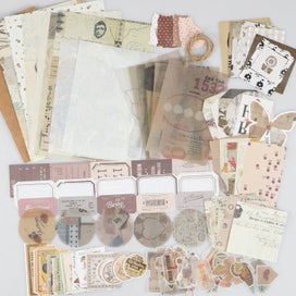 Listing 7 of 10 for 86pcs Vintage Scrapbook Kit DIY Journaling Supplies Set with Scrapbook Sticke
