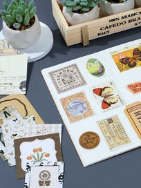 Listing 9 of 10 for 86pcs Vintage Scrapbook Kit DIY Journaling Supplies Set with Scrapbook Sticke