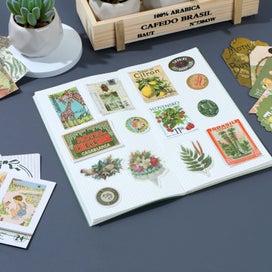 Listing 5 of 10 for 86pcs Vintage Scrapbook Kit DIY Journaling Supplies Set with Scrapbook Sticke