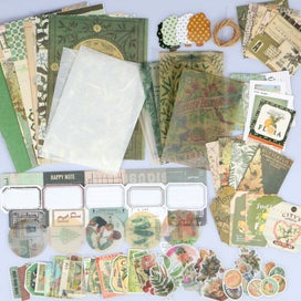 Listing 10 of 10 for 86pcs Vintage Scrapbook Kit DIY Journaling Supplies Set with Scrapbook Sticke