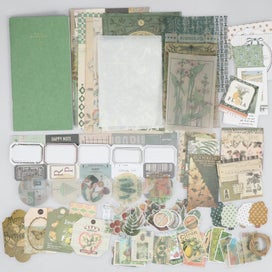 Listing 8 of 10 for 86pcs Vintage Scrapbook Kit DIY Journaling Supplies Set with Scrapbook Sticke
