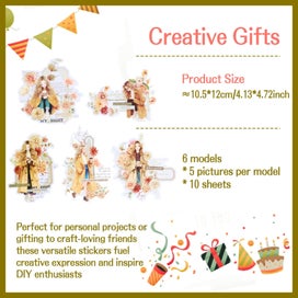 Listing 6 of 10 for 6 Pack Scrapbook Kit Literature Inspired Journaling Stickers Waterproof Scrap