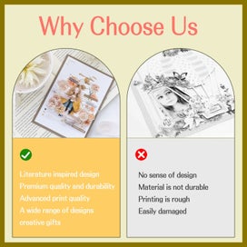 Listing 7 of 10 for 6 Pack Scrapbook Kit Literature Inspired Journaling Stickers Waterproof Scrap